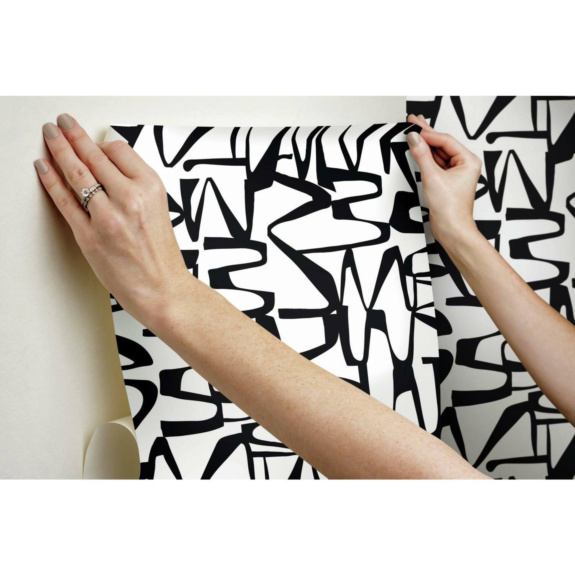 RoomMates Black Enigmatic Peel & Stick Wallpaper